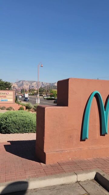Searching through the Arizona canyons for the rare BLUE M #travel #vanlife #mcdonalds